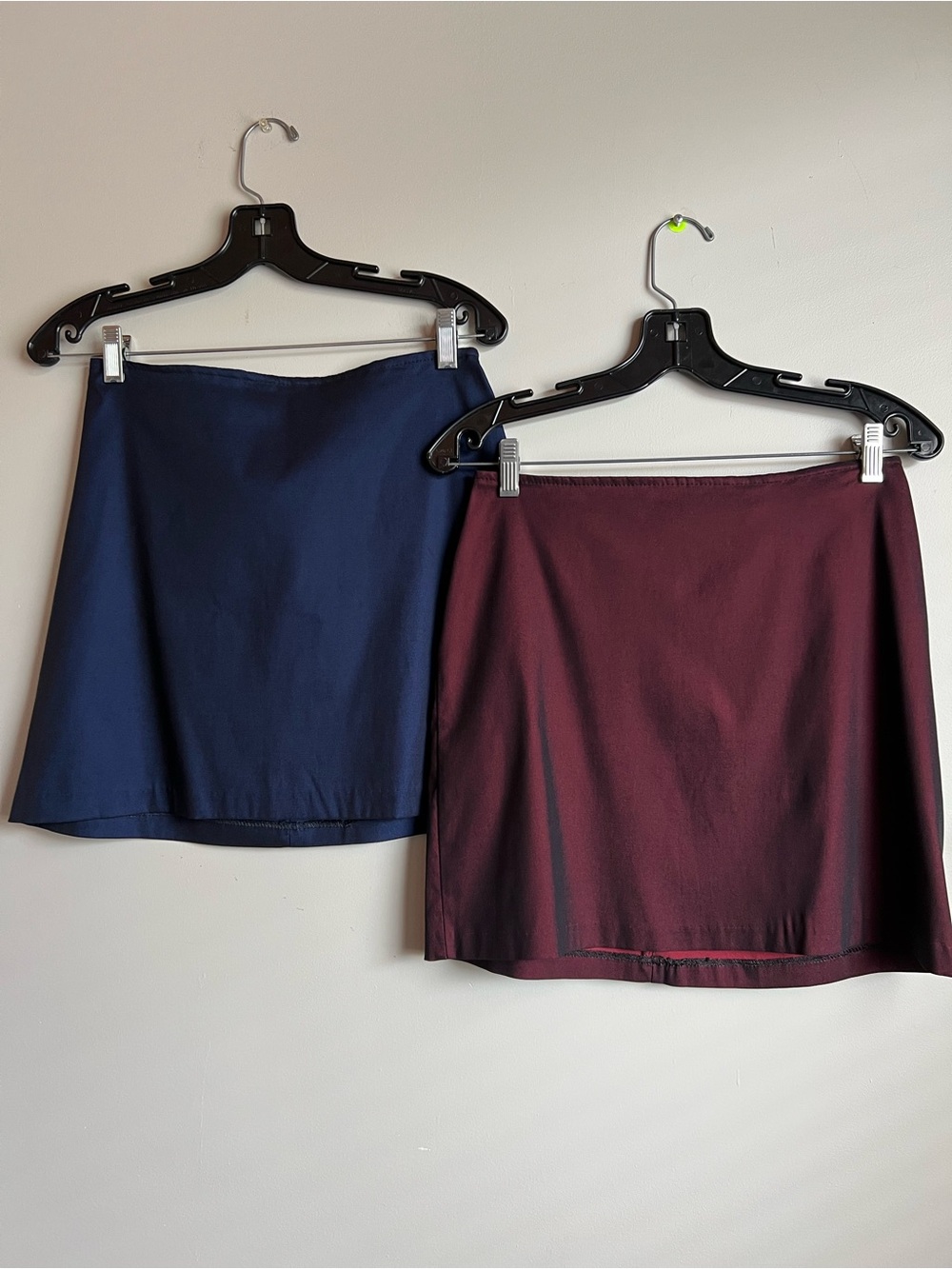 Vintage Mini Skirt Bundle Burgundy Navy High Waist Zip Back Minimal Y2K